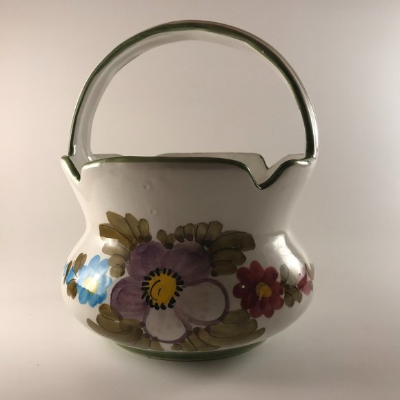 Ceramic Italy Floral Basket - Picture 1 of 6